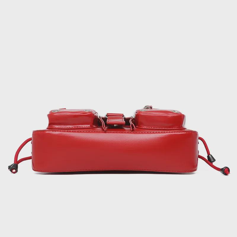 Textured Trendy Hot Girl 2024 Baguette Shoulder & Messenger Motorcycle Bag