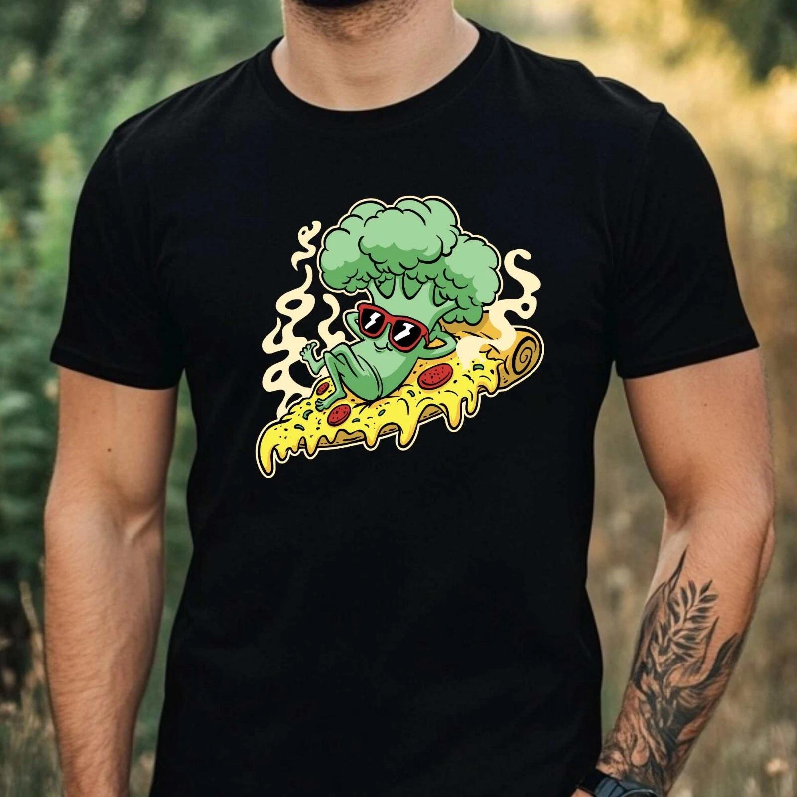 T-Shirt Herren Lustige Pizza Motiv Baumwolle Größe XS bis 5XL M