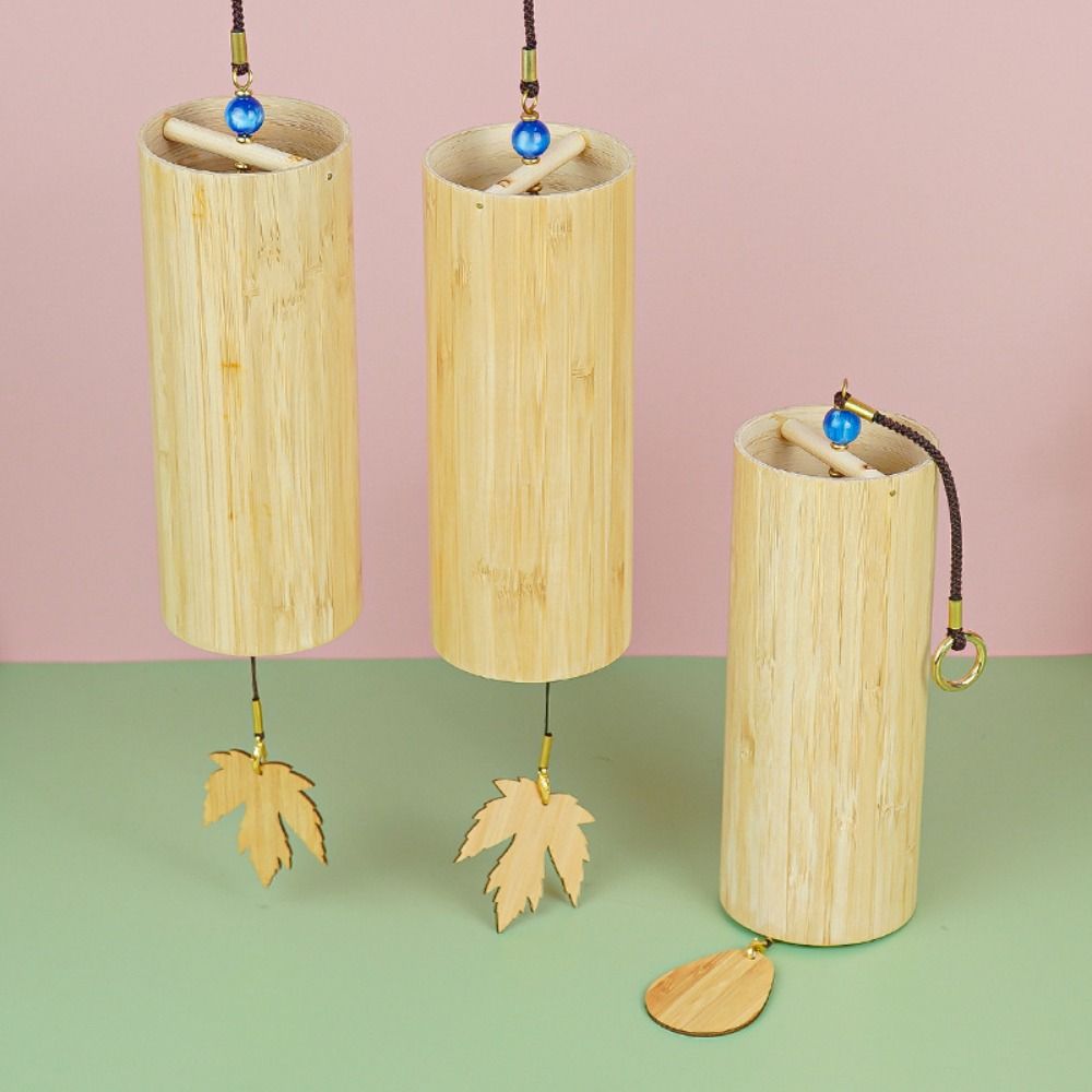 Handmade Bamboo Wind Chimes Hand Cranked Yard Pendant Garden Decoration Musical Windchime  Patio