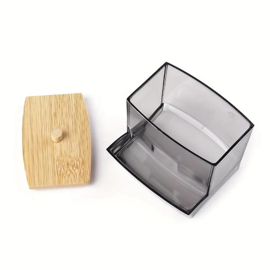 Dispensador Portapalillos de Algodón de 10 oz Organizador Transparente para Baño Caja de Almacenamiento Decorativa Portabolas de Algodón Recipientes de Tarros de Boticario
