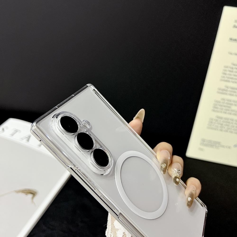 For Transparent Slim Case for Samsung Galaxy Z Fold 7 6 4 3 Zfold Magnetic Wireless Charging Hard Acrylic Cover