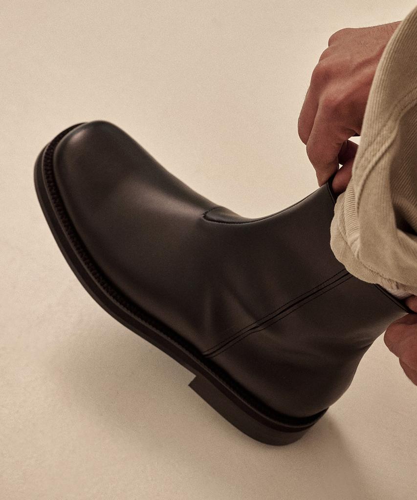 Firenze Atelier [Vibram] Nobo_Bold Shape Hidden Zip-Up Boots 3500 [Black Fg]