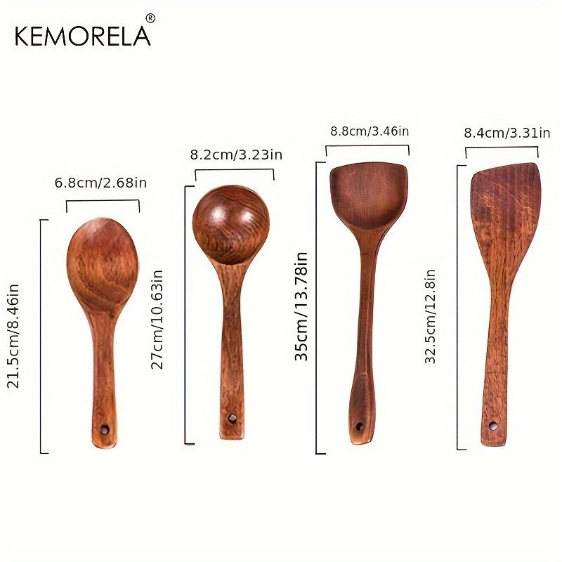 

KEMORELA 4PCS Kitchen Utensil Set Kitchen Cooking Tools Wood Shovel Scoop Nonstick Cooking Food Shovel Spatula Spoon Food Shovel
