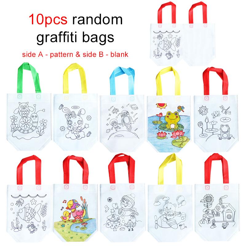 

Children Drawing Toys DIY Colored Graffiti Bags Crayons Painting Handbag Birthday Gifts Parent Child Interactive Puzzle Toys TMZ