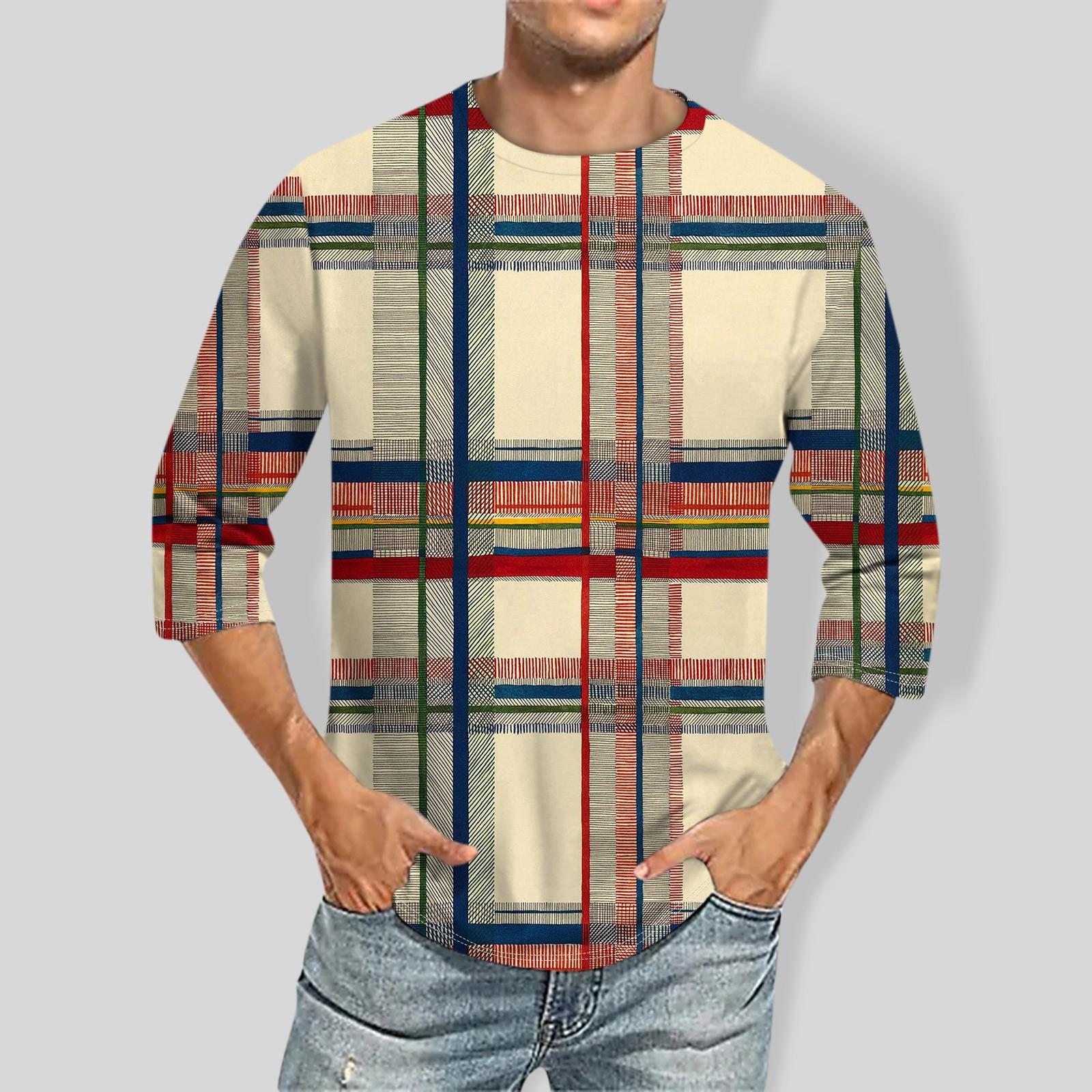 

Мужская однотонная футболка с круглым вырезом и рукавами три четверти XL жёлтый