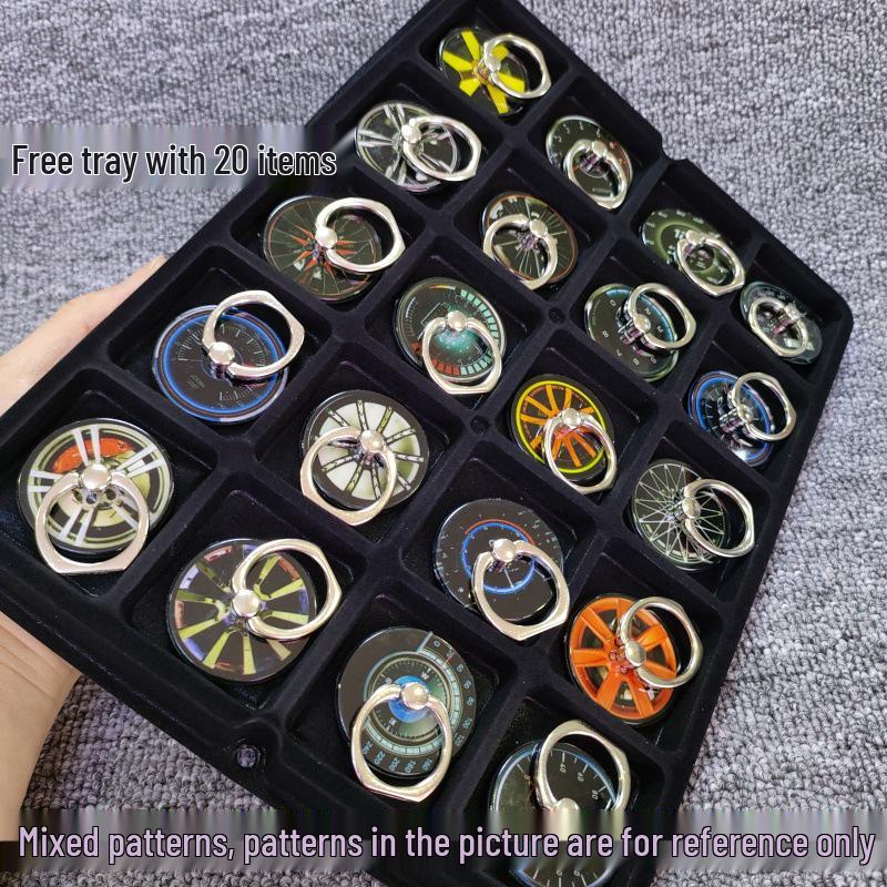 Trendy Rotating Acrylic Phone Ring Holder Stand - Colorful, Lazy Design for Men & Women