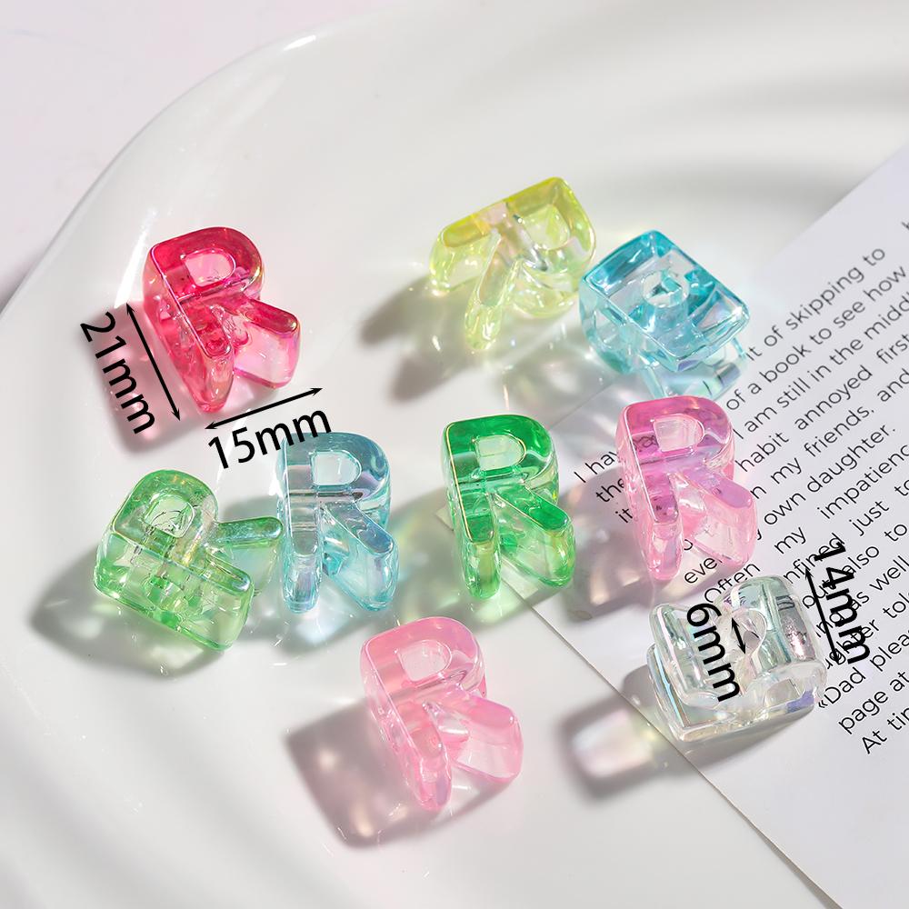 5pcs Transparent Acrylic Letter Beads Random Mixed A-Z Alphabet Spacer Beads for DIY Bracelet Necklace Jewelry Making Findings