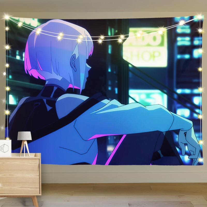 Short Plush Hanging Cloth Anime Background Cloth Bedroom Dormitory Decoration Painting Living Room Wall Cloth Hanging Blanket