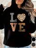Women Leopard Print Letter Graphic Hoodie Long Sleeve with Pocket Casual Daily Fall Winter Pullover Stylish Sweatshirt Women Top