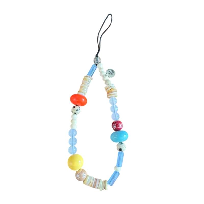 Women Girls Cellphone Pendant Mobilephone Hanging Cord Elegant Turquoise Beaded Telephone Strap Jewelry Fashion Accessory