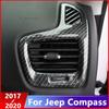 For Jeep Compass 2017 2018   Carbon Fibre Car Front Left and Right Air Vent Outlet Panel Frame Cover Trim Car Styling
