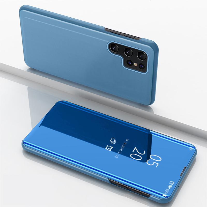 360° Full Cover Protect Mirror Flip Leather Phone Case for Samsung Galaxy S26 Ultra Pro S25 Edge Plus Kickstand Shockproof Cover