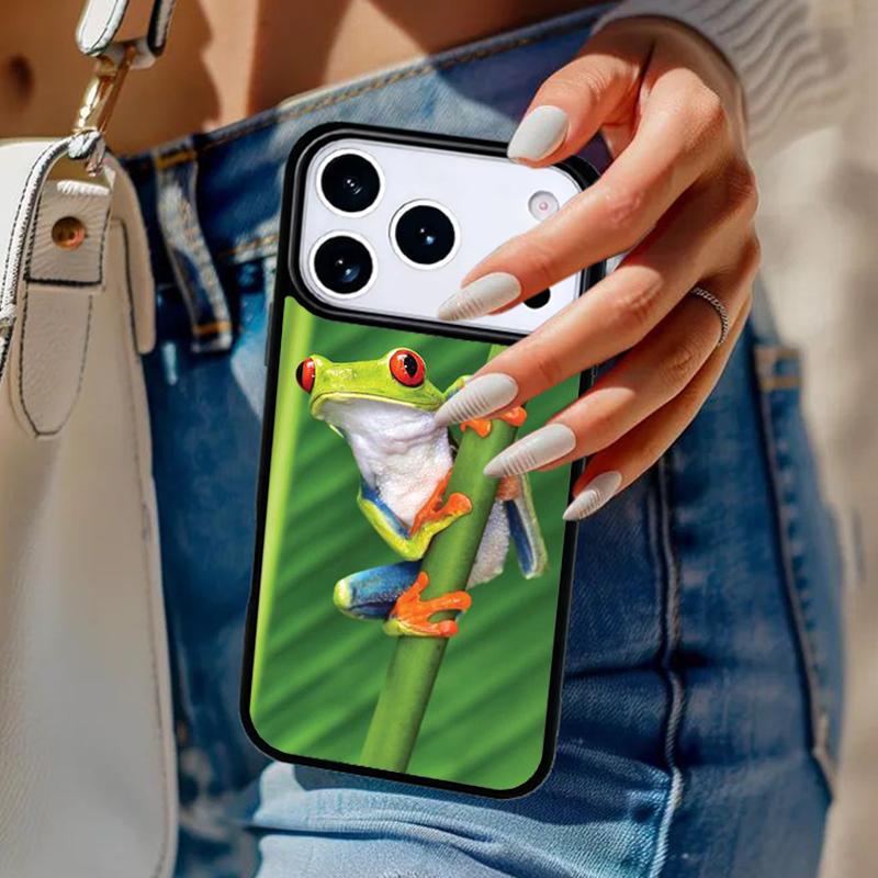 Frog Cute Animals Phone Case For iPhone 17 Air 14 15 13 12 Max Cover For Apple 14 15 16 16e 11 Pro Max Plus Coque