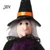High-quality Halloween Figure Plush Pom Hanging Decoration, Pumpkin/Ghost/Black Cat/Witch Doll Creepy Witch Ornament for Tree, Porch, Window