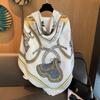 Premium External Air-Conditioned Room Shawl Retro Sunshade Versatile Silk Scarf 130 Large Square Scarf Decorative Scarf Large Shawl