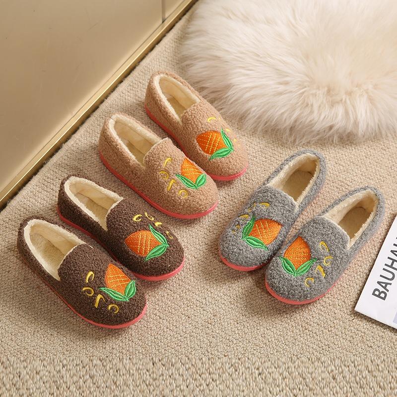 Winter new home cotton drag fleece thickened casual indoor shoes non-slip soft sole comfortable mother shoes cotton shoes