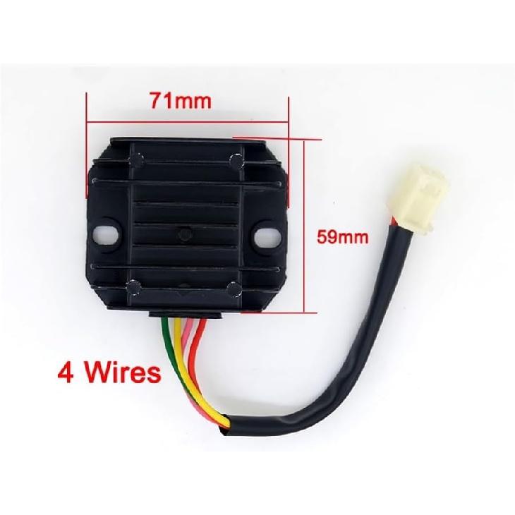 Motorcycle Voltage Rectifier 4 Wires Voltage Regulator Rectifier for GY6125 GY6150 GY6 125cc 150cc Scooter ATV Quad Motorcycle Voltage Regulator