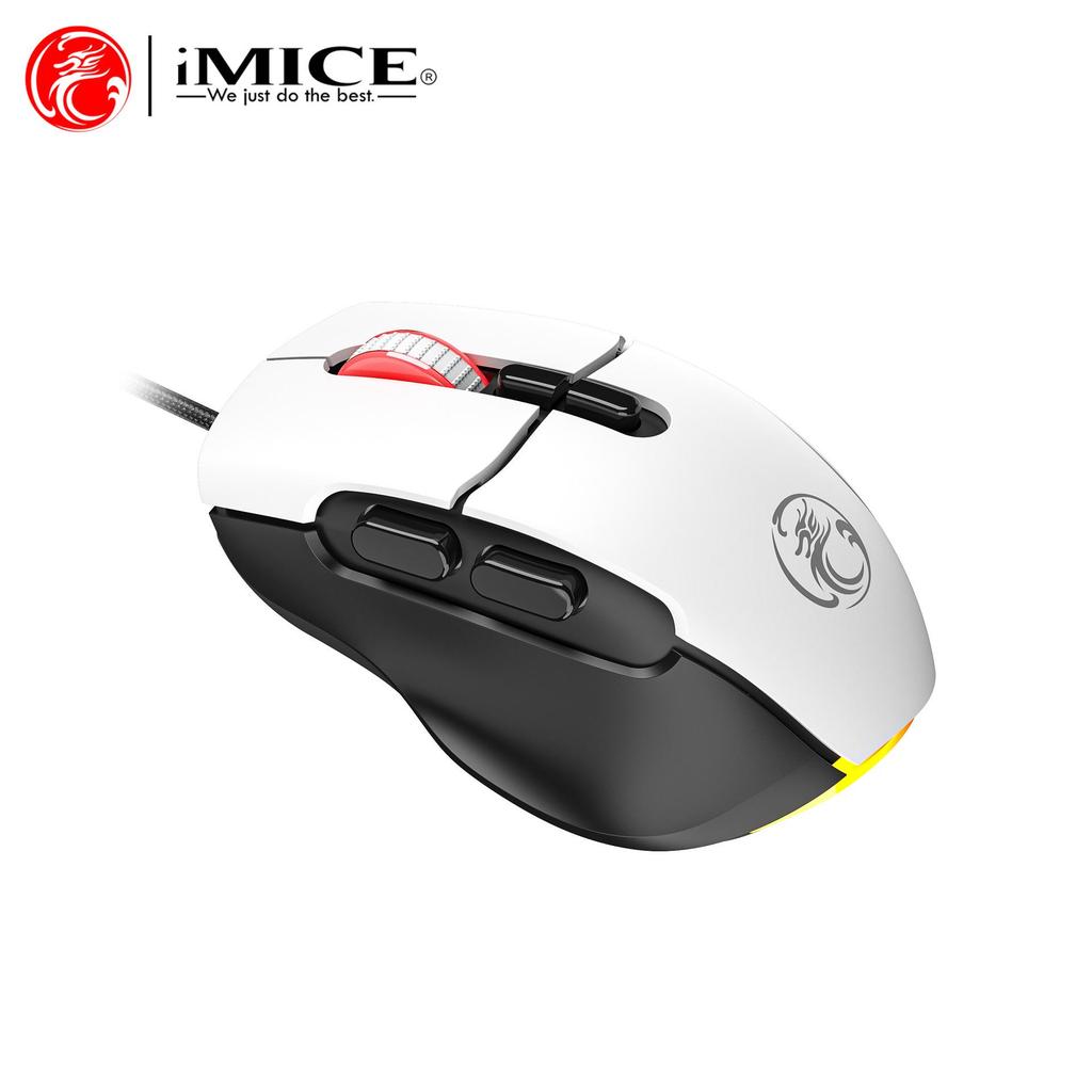 Souris Gaming Filaire IMICE X7: Design Lumineux Coloré, 7 Boutons, Bouton de Tir, Long Câble USB