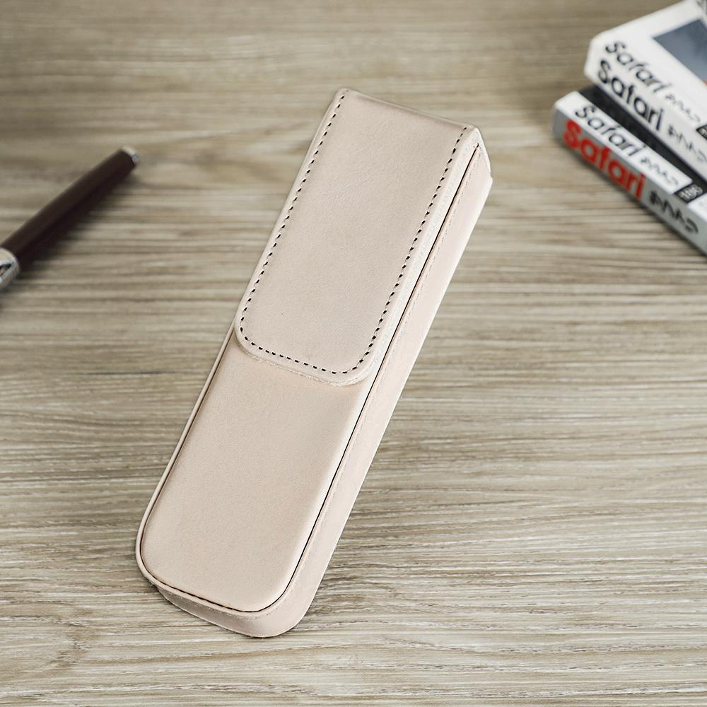 Luxuriöses Echtes Leder Füllfederhalter Etui Damen Herren 2 Fächer Stift Reise Aufbewahrungsbox Büro Schule College Stift Bleistift Schreibwaren