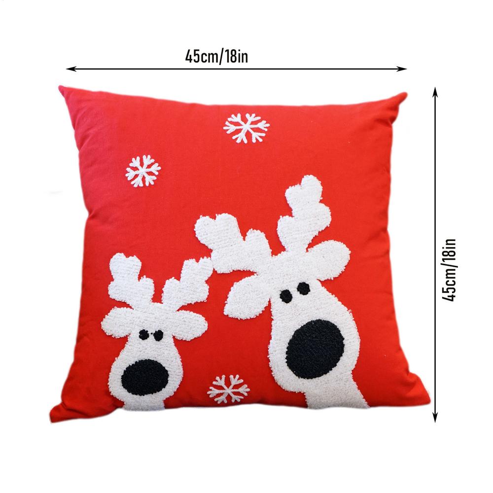 

Winter Pillow Covers 18x18 In Embroidered Snowflake Decor Christmas Decorative Pillow Covers For New Year Reading Sitting