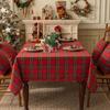 Plaid Tablecloth Christmas Red Green Rectangle Party Table Cloth Vintage Dining Table Cover for Home Living Room Xmas Decoration