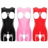 Sexy Damen-Body aus Lackleder mit Ausschnitten, Dessous, einteiliges Clubwear-Teddy-Kostüm