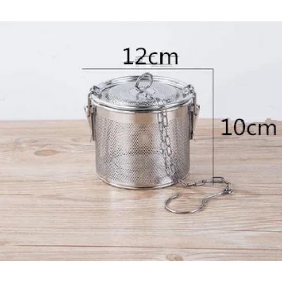 Big Stainless Steel Fine Mesh Strainer Gravy Soup Taste Spice Box Basket Brine Hot Pot Slag Separation Colander Strainers Basket