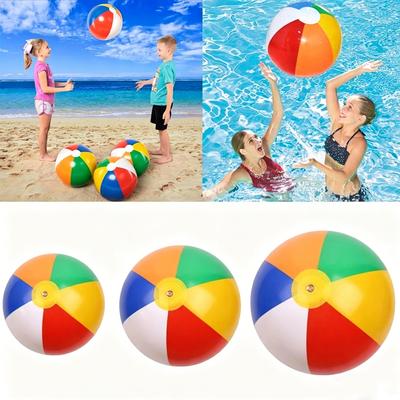 Rainbow Color Inflatable Beach Ball 24 30 36cm Toy Swimming Pool Ball Outdoor Toys