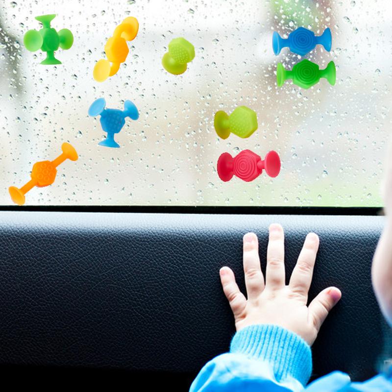 25 szt./zestaw Teksturowane przyssawki Klocki dla dzieci, Klocki przyssawki do układania w stosy do pokoju zabaw, kąpieli i podróży