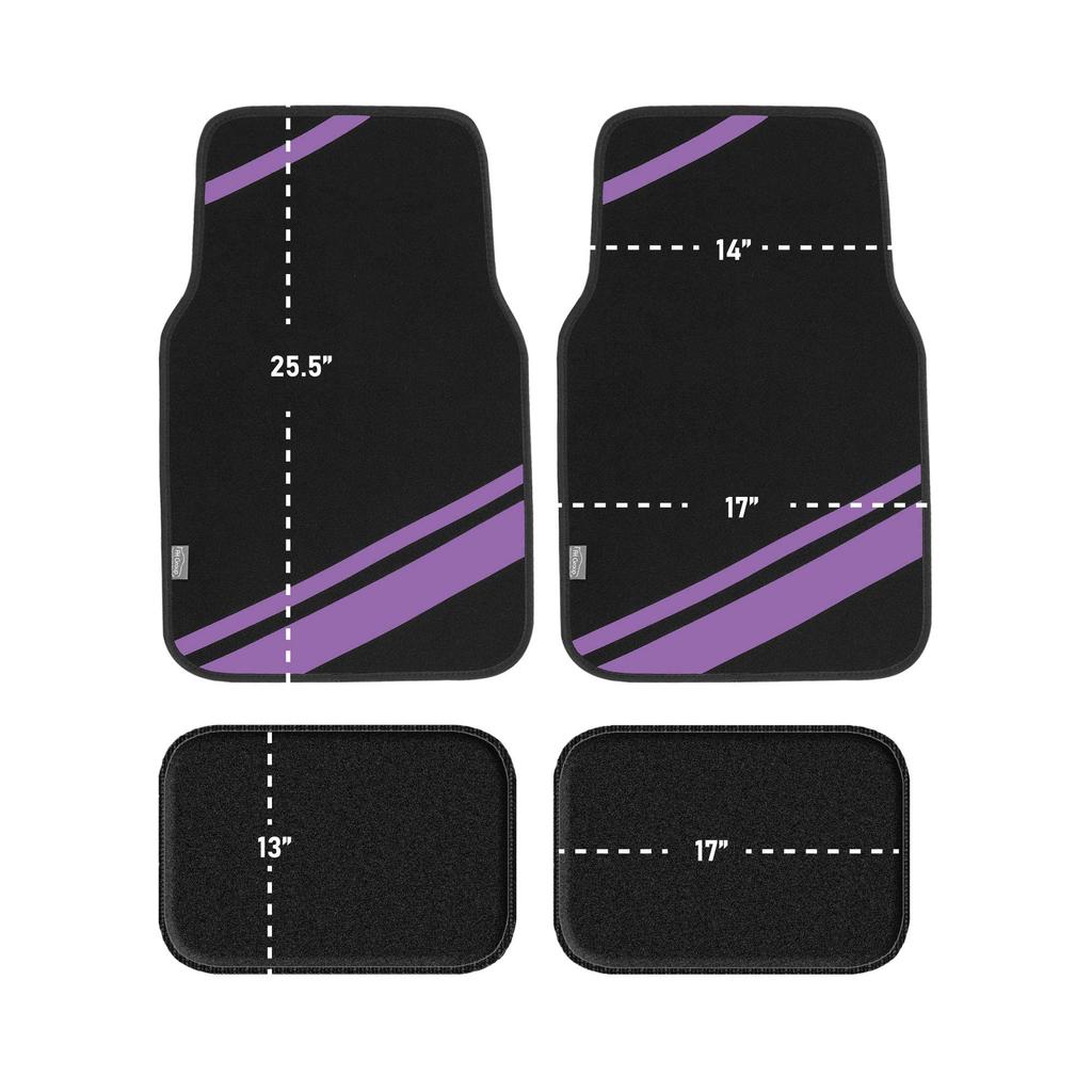 FH Group Group Purple Car Floor 65 x 33 x Universal Full Set of Carpets and Faux Leather for and Trucks Imported from F14501PURPLE (FH International)