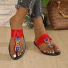 Fashion Shoes Female 2024 Plus Size Flip Flops Women's Slippers Outdoor Casual Slippers Women Crystal Metal Decoration Flat with Sandals