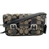 Used COACHShoulder Bag black/beige canvas/leather Women