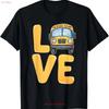 Love School Bus Driver Transportation T Shirt Vintage Washed Stretched Streetwear Slightly Versatile Fashion Soft Casual