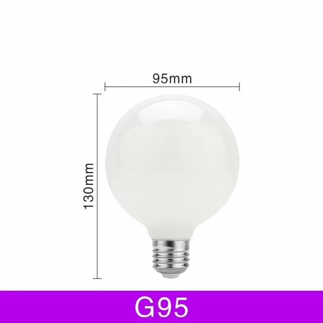 G80 G95 G125 Milky Glass Bulb E27 5W Edison LED Bulb AC110V 20V Round Bulb Cool/Warm White Lampada LED Sound Control AC 85V-265V