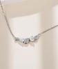 Elegant Blue Zircon & Moissanite Leaf Pendant Necklace