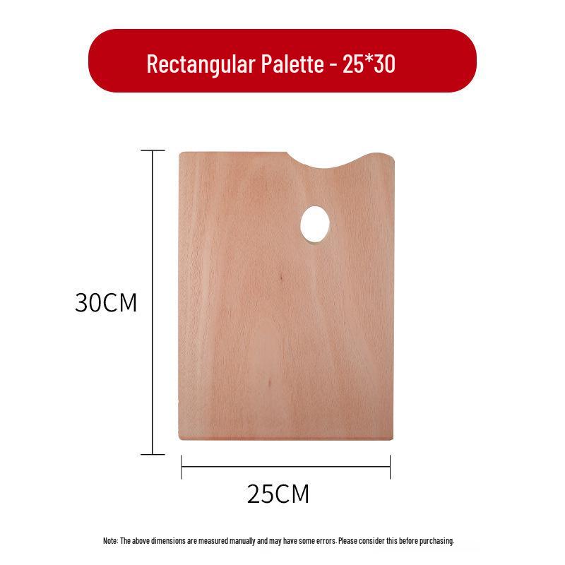 Large Oval Wooden Paint Mixing Palette for Oil and Gouache