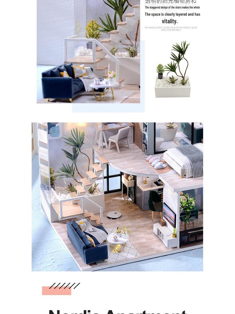 Zhi Qu Wu DIY Cozy Loft House: Novel Double-Layer Design Toy