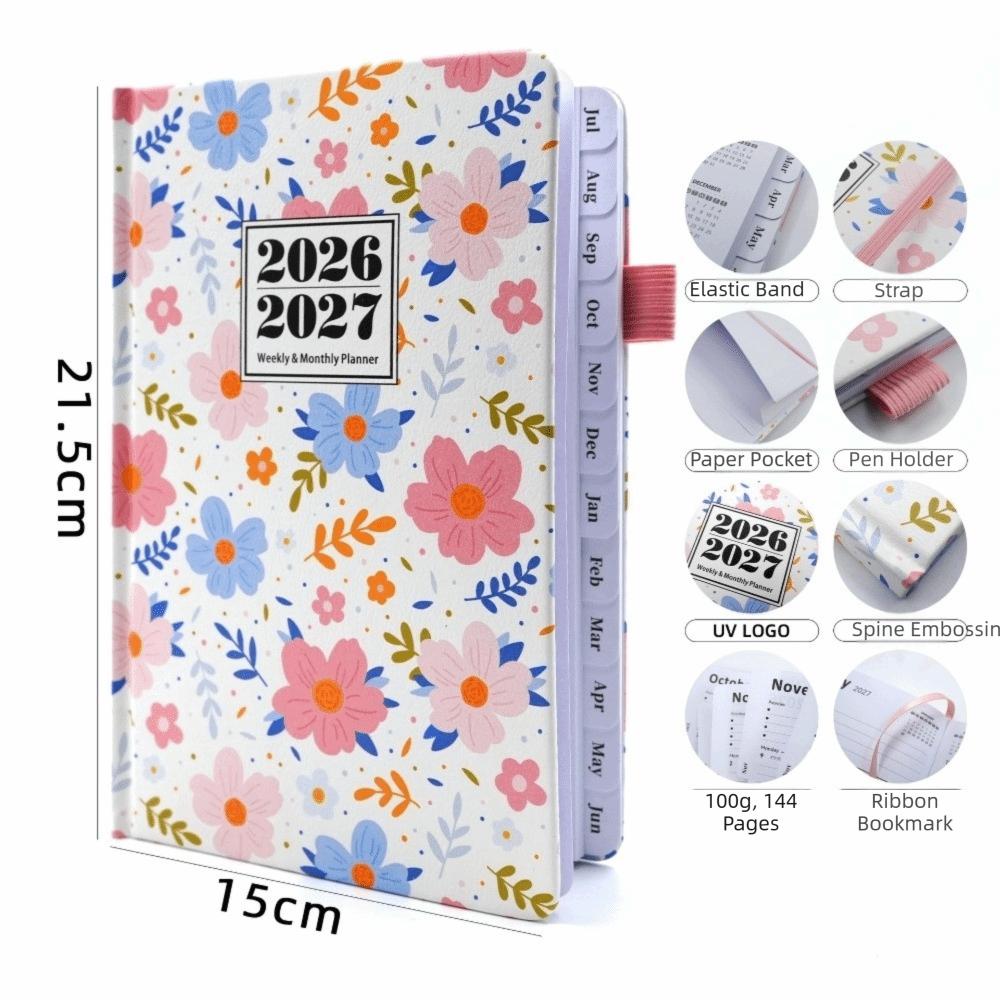 Wear-resistant Agenda Notebook Flower Planning Notebook Calendar Notebook Office