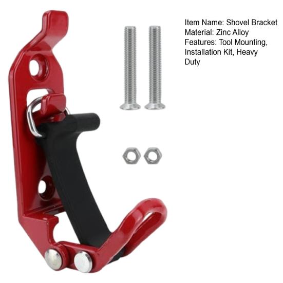 Shovel Bracket Heavy Duty Metal Rubber Mount Kit Secure Grip 62lb