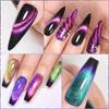 Mtssii 7ml Laser 9D Cat Eye Magnetic Gel Nail Polish Semi Permanent Nail Art Soak Off UV Gel Different Color At Different Angles