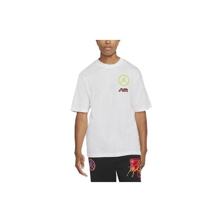 Jordan Sport DNA Letter Print Pattern Ribbed Crew Neck Short Sleeve T-Shirt Men tops White CV2993-100 XXL