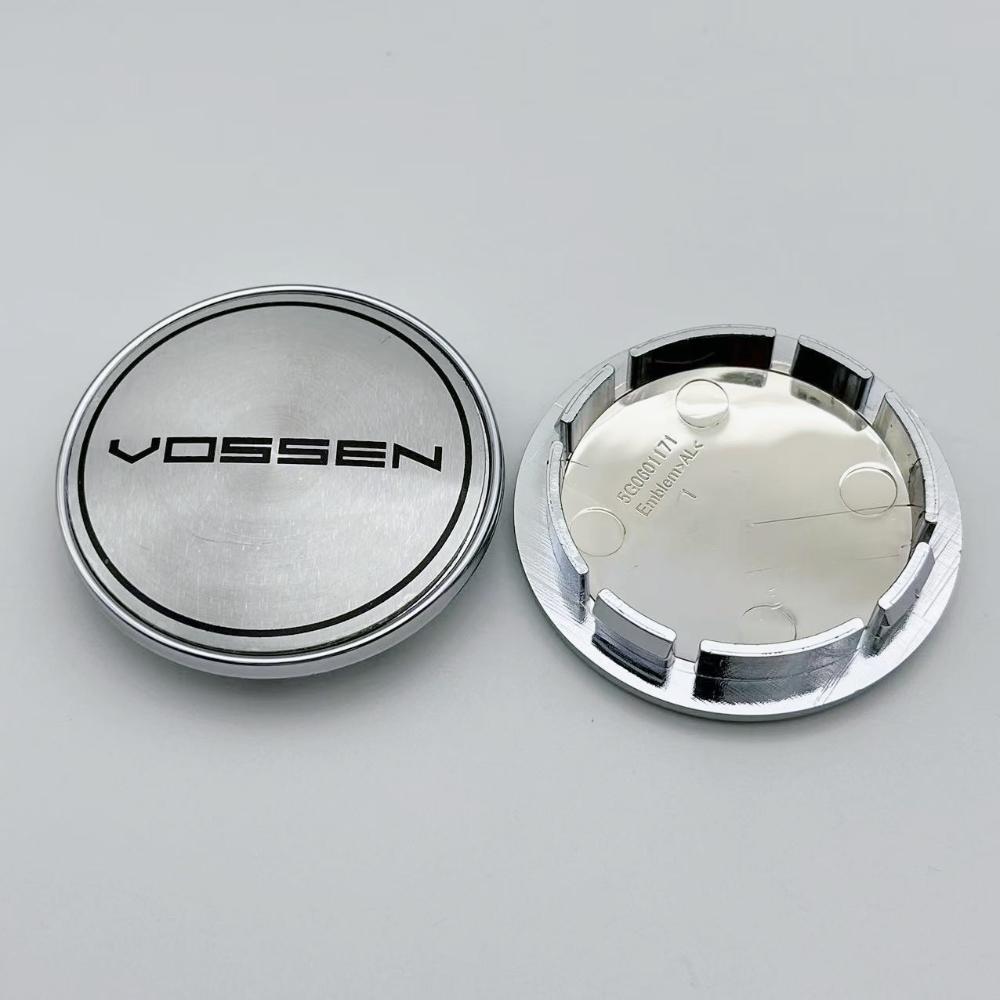 4pcs 65MM O.D / 56MM I.D New Style Car Wheel Center Caps With Vossen Logo Bagde Wheels Hub Rim Hubcaps Cover Replace Accessories