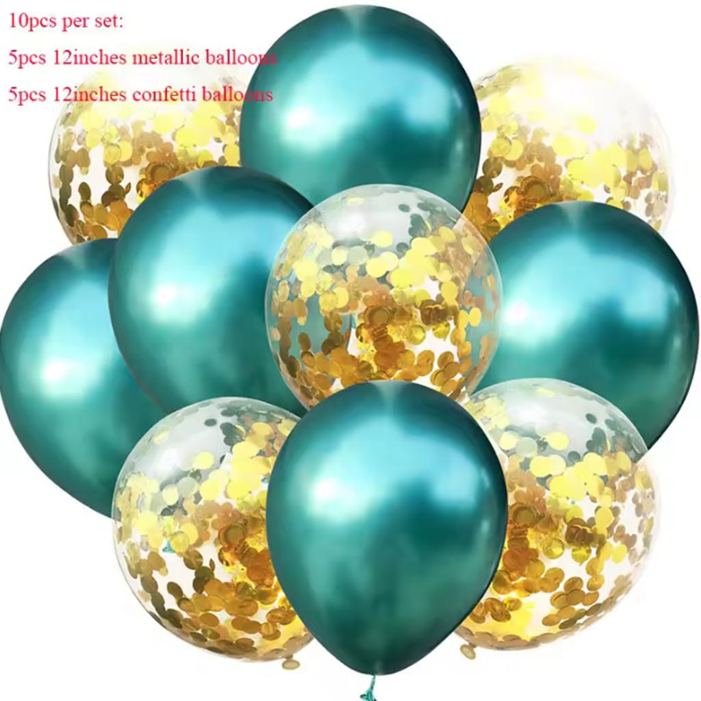 10pcs Mix Black Silver Confetti Balloons Wedding Birthday Party Decoration Metallic Helium Balloon Baby Shower Glitter Globos