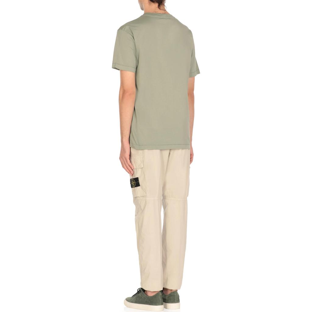 STONE ISLAND Effen Logo Ronde Hals Korte Mouw T-shirt Heren Tops Groen K1S152100039S0013-V0055