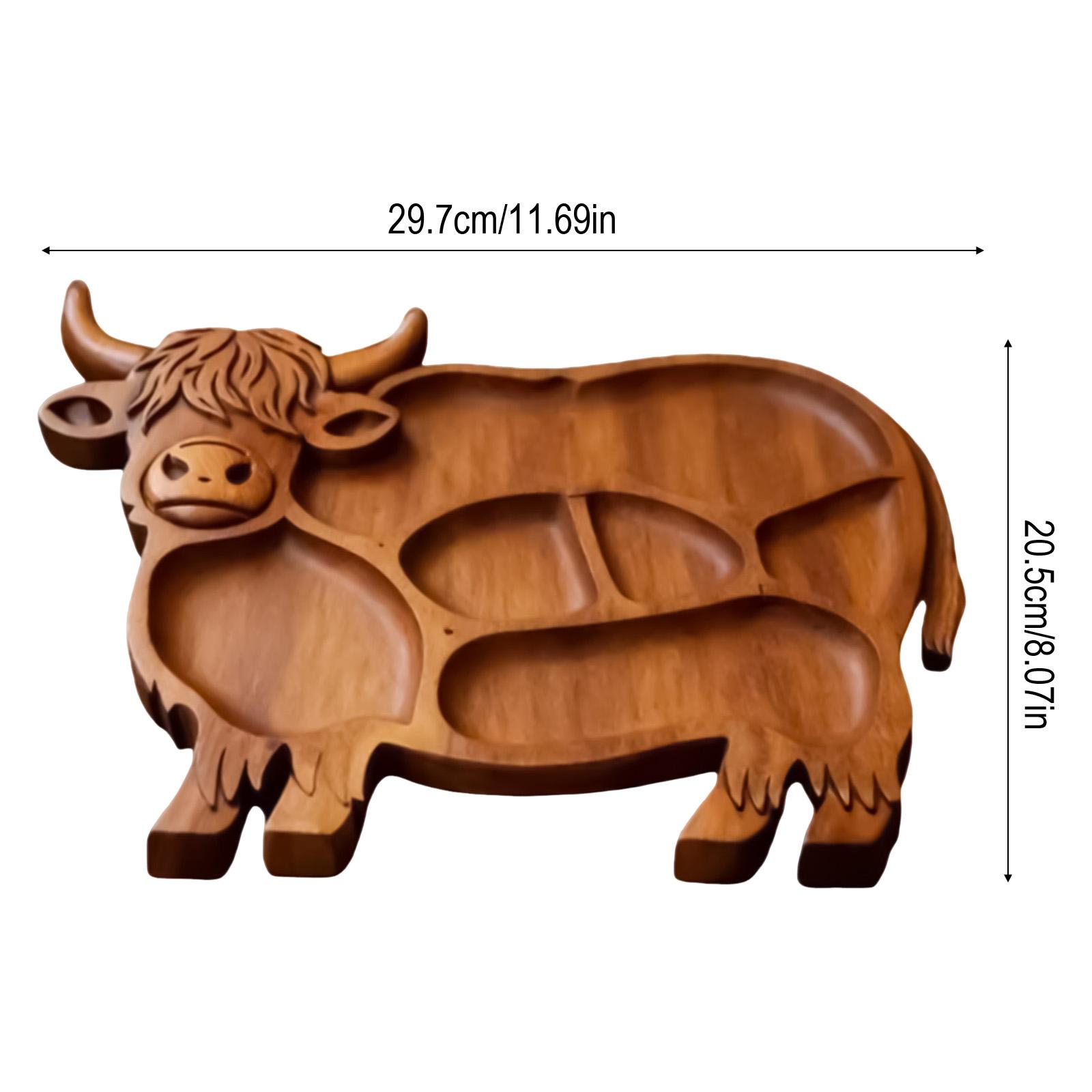 

Cow Shape Charcuterie Board Wood Cheese Platter Christmas Party Serving Tray Fruit Snack Platter Gift for Family Decor