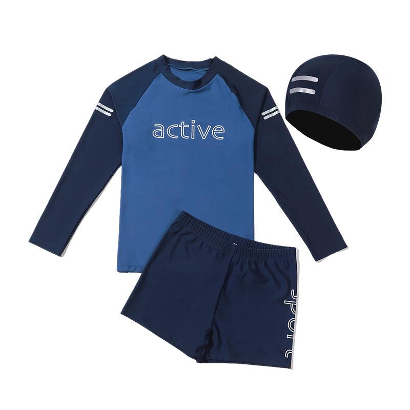 Plus Size Boys' Two-Piece Swimwear Set - Teen Swim Trunks