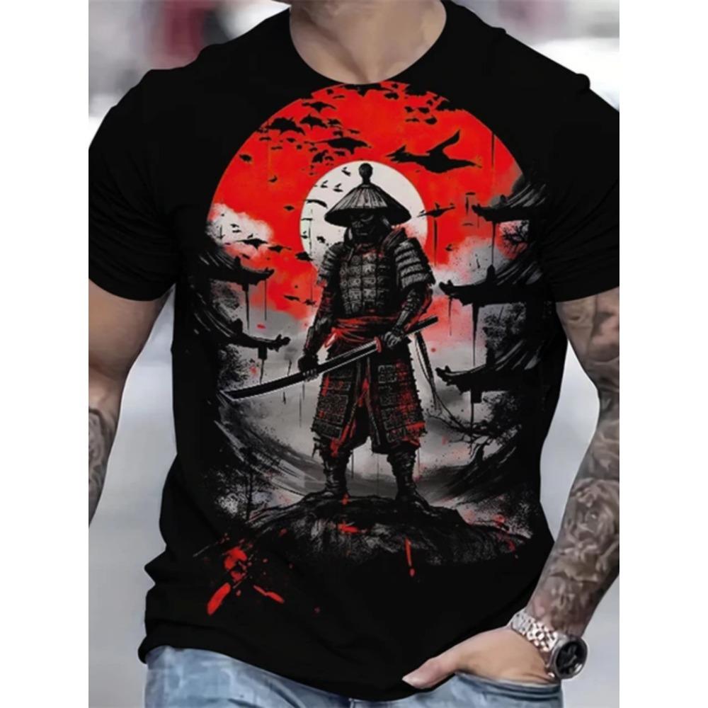 Summer New Men's T-shirt 3D Printed Cool Anime Hero Loose Versatile Round Neck Large Size Short Sleeve T-shirt