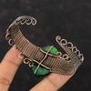 Malachite Cuff Bracelet Copper Wire Wrapped Adjustable Bangle Handmade Jewelry Gemstone Cuff Bracelet Copper Wire Wrap Jewelry Gift For Her