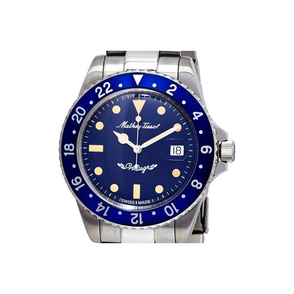 Mathey-Tissot Mathy Vintage Automatic Stainless Steel Blue Dial H901ATBU 100M Men's Watch