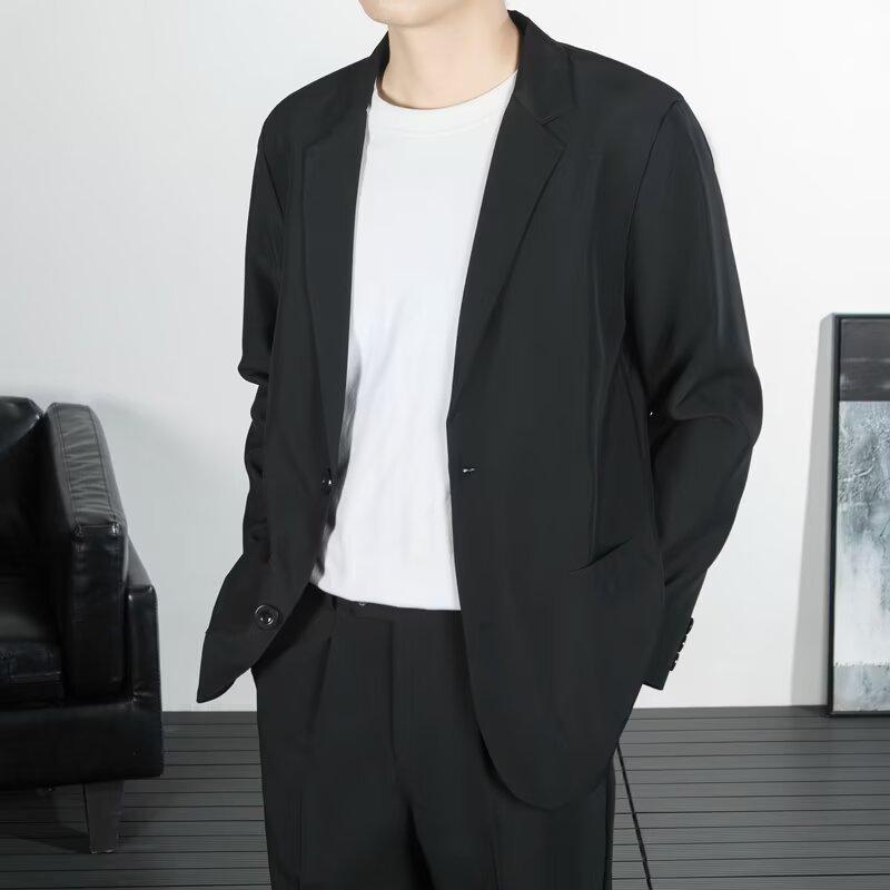 Pánské 2024 Neformální Business Sako: Jednobarevný, Volný střih, Jarní/Podzimní móda